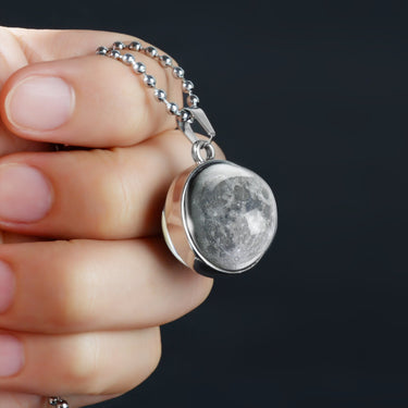Double Sided Moon Phase Glass Pendant Necklace-Your Soul Place